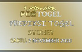 Prediksi Togel SYDNEY Sabtu 7 November 2020